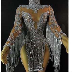 Jeweled Fringe Sequin Dress